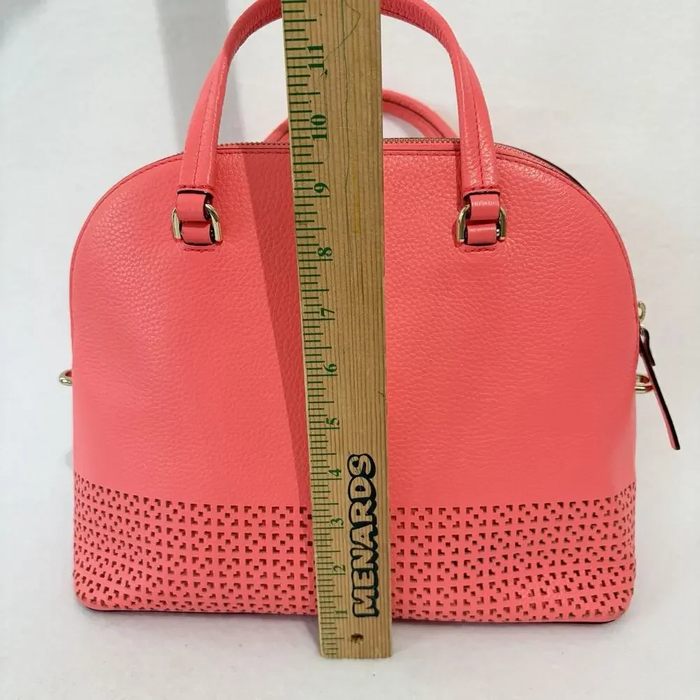Kate Spade Wakefield Lane Carli Coral Handbag Pinkish Orange Laser Cut Purse